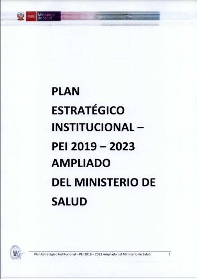 <p><strong>Plan Estrat&eacute;gico Institucional - PEI del Ministerio de Salud, periodo 2019 &ndash; 2023 (, 2020)</strong></p>